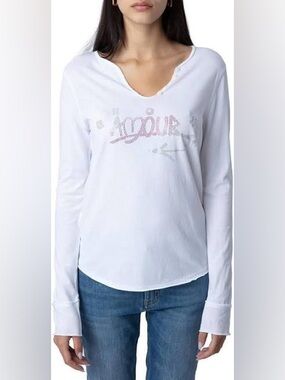 Zadig & Voltaire Amour Strass Tunisian T-Shirt NWT